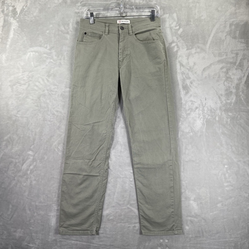 Topo Designs Pants men's 28x29 Canvas Stretch Chino Dirt 5-Pocket Organic Cotton